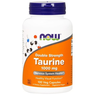 Taurine, Double Strength 1000 mg 100 Veg Capsules NOW