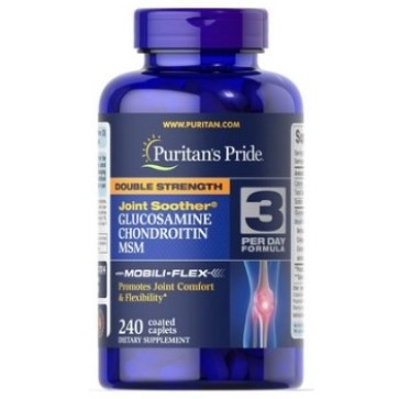 Double Strength Glucosamine. Chondroitin & MSM Joint Soother® 240 capsulas VAL. 5/2021 PURITAN