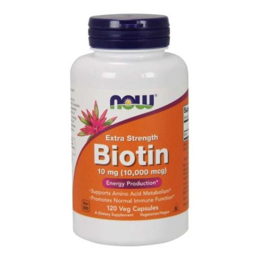 BIOTIN 10MG (10.000mcg) 120 VCAPS NOW Foods